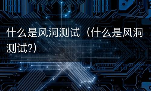 什么是风洞测试（什么是风洞测试?）