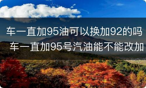车一直加95油可以换加92的吗 车一直加95号汽油能不能改加92