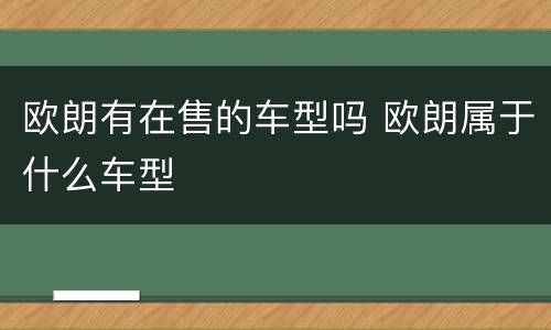 欧朗有在售的车型吗 欧朗属于什么车型