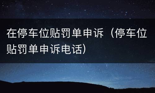在停车位贴罚单申诉（停车位贴罚单申诉电话）