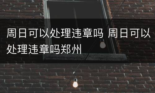 周日可以处理违章吗 周日可以处理违章吗郑州