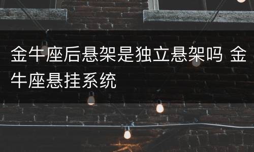金牛座后悬架是独立悬架吗 金牛座悬挂系统