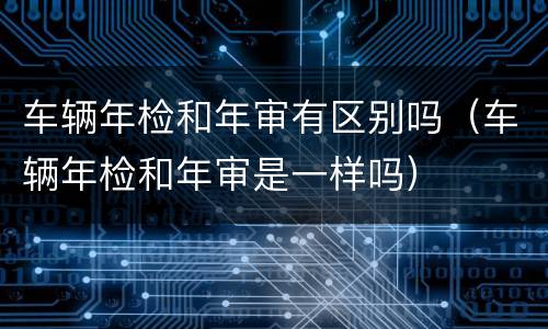 车辆年检和年审有区别吗（车辆年检和年审是一样吗）