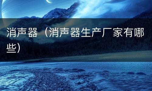 消声器（消声器生产厂家有哪些）
