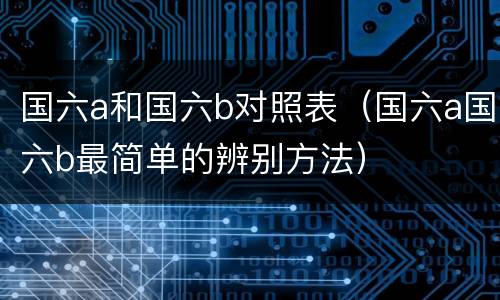 国六a和国六b对照表（国六a国六b最简单的辨别方法）
