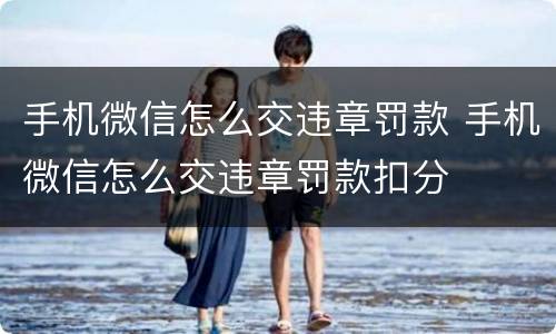 手机微信怎么交违章罚款 手机微信怎么交违章罚款扣分