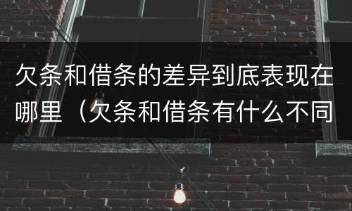欠条和借条的差异到底表现在哪里（欠条和借条有什么不同之处）