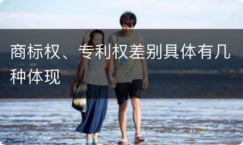 商标权、专利权差别具体有几种体现