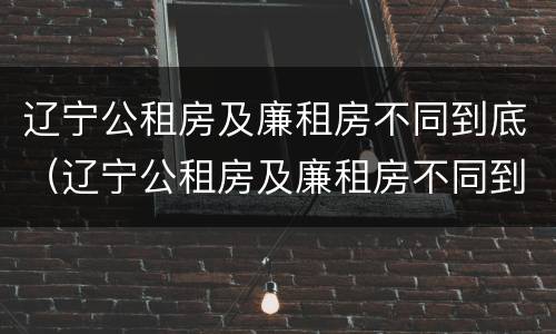 辽宁公租房及廉租房不同到底（辽宁公租房及廉租房不同到底怎么办）