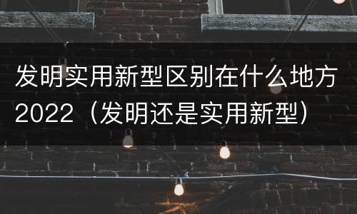 发明实用新型区别在什么地方2022（发明还是实用新型）