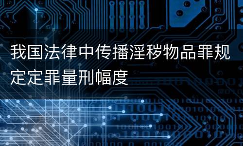我国法律中传播淫秽物品罪规定定罪量刑幅度