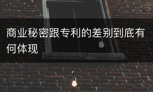 商业秘密跟专利的差别到底有何体现