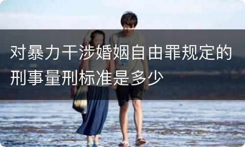 对暴力干涉婚姻自由罪规定的刑事量刑标准是多少
