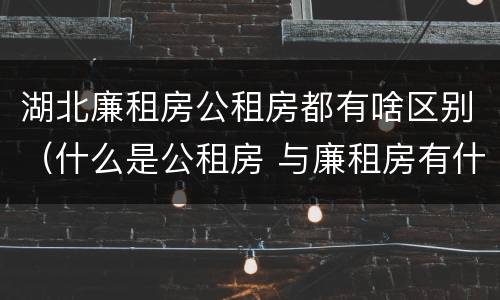 湖北廉租房公租房都有啥区别（什么是公租房 与廉租房有什么区别）