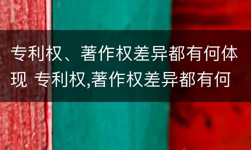 专利权、著作权差异都有何体现 专利权,著作权差异都有何体现呢