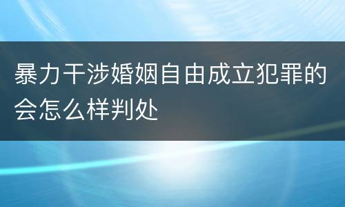 暴力干涉婚姻自由成立犯罪的会怎么样判处