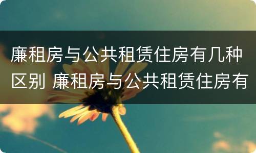 廉租房与公共租赁住房有几种区别 廉租房与公共租赁住房有几种区别呢
