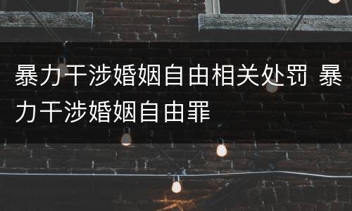 暴力干涉婚姻自由相关处罚 暴力干涉婚姻自由罪