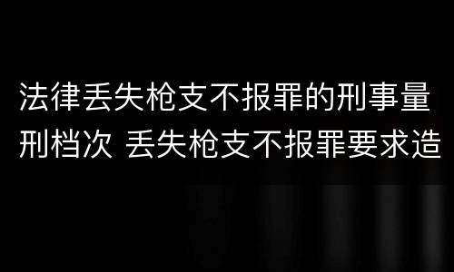 法律丢失枪支不报罪的刑事量刑档次 丢失枪支不报罪要求造成了严重后果的才构成犯罪
