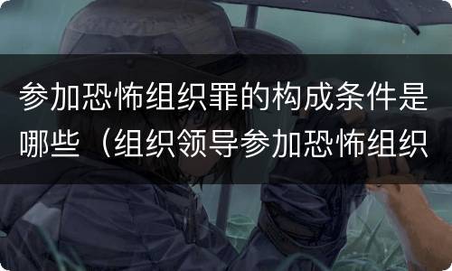 参加恐怖组织罪的构成条件是哪些（组织领导参加恐怖组织罪的构成要件）