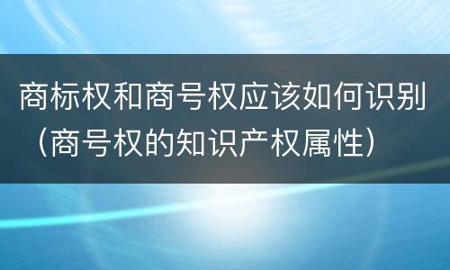 商标权和商号权应该如何识别（商号权的知识产权属性）