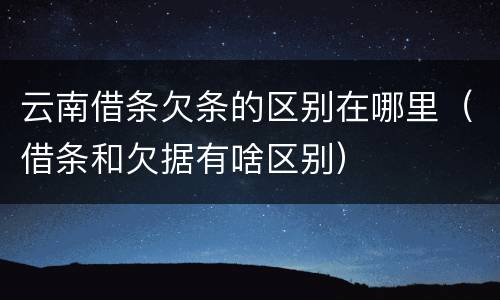 云南借条欠条的区别在哪里（借条和欠据有啥区别）