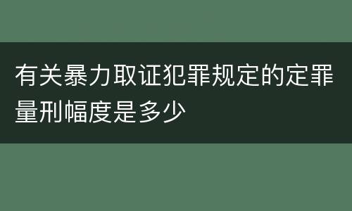 有关暴力取证犯罪规定的定罪量刑幅度是多少