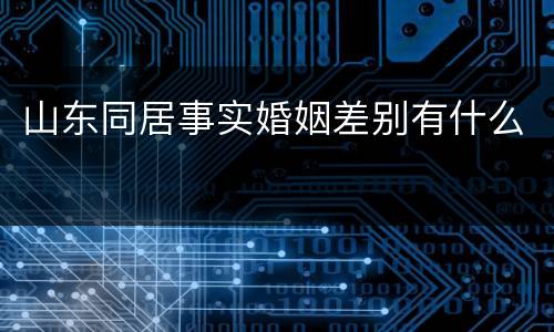 山东同居事实婚姻差别有什么