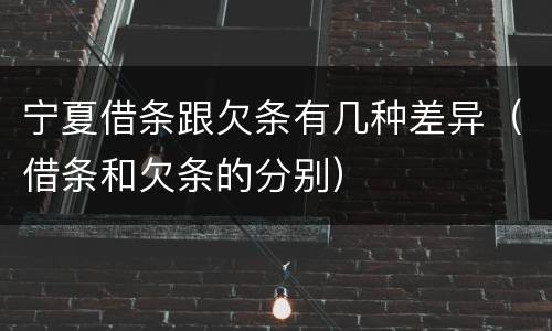宁夏借条跟欠条有几种差异（借条和欠条的分别）