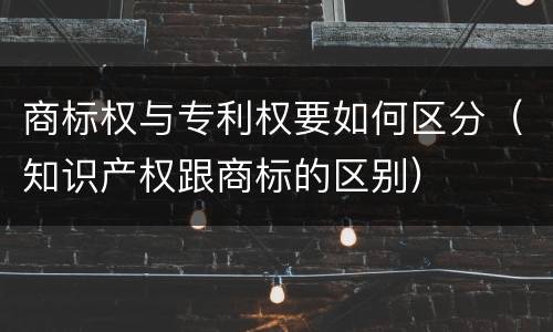 商标权与专利权要如何区分（知识产权跟商标的区别）