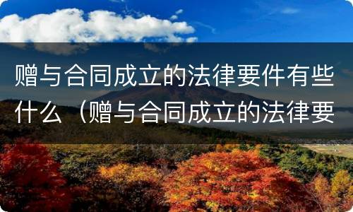 赠与合同成立的法律要件有些什么（赠与合同成立的法律要件有些什么规定）