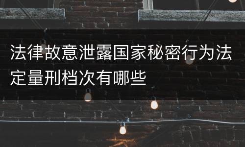 法律故意泄露国家秘密行为法定量刑档次有哪些