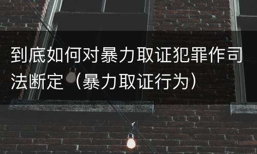到底如何对暴力取证犯罪作司法断定（暴力取证行为）