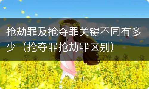 抢劫罪及抢夺罪关键不同有多少（抢夺罪抢劫罪区别）