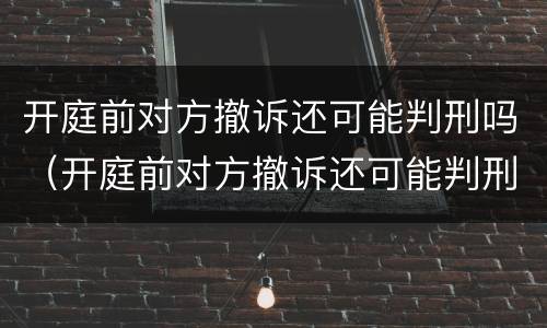 开庭前对方撤诉还可能判刑吗（开庭前对方撤诉还可能判刑吗怎么办）