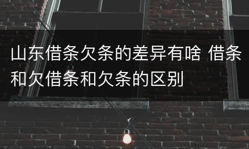 山东借条欠条的差异有啥 借条和欠借条和欠条的区别