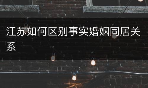 江苏如何区别事实婚姻同居关系
