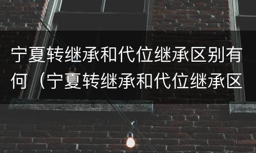 宁夏转继承和代位继承区别有何（宁夏转继承和代位继承区别有何不同）