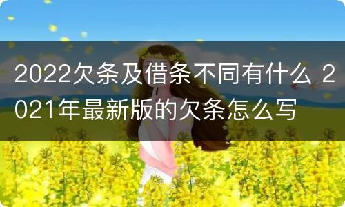 2022欠条及借条不同有什么 2021年最新版的欠条怎么写