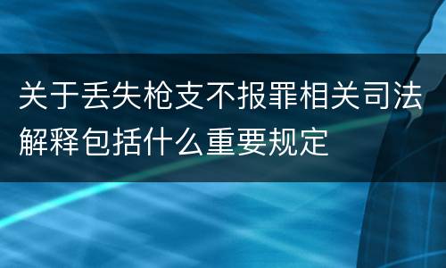 关于丢失枪支不报罪相关司法解释包括什么重要规定