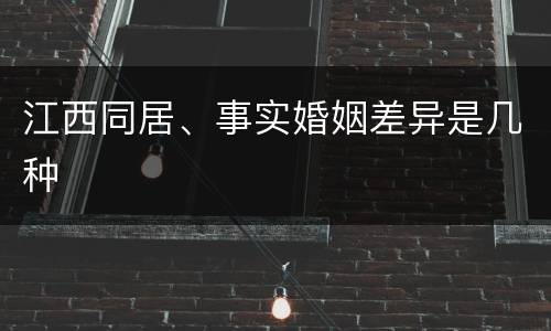江西同居、事实婚姻差异是几种
