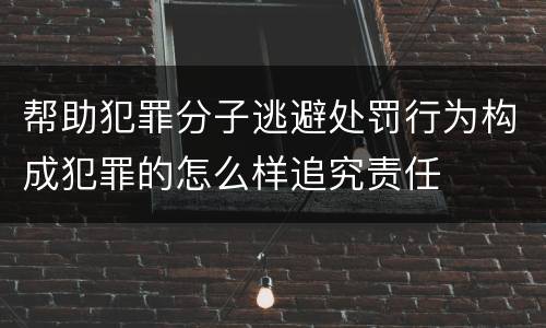 帮助犯罪分子逃避处罚行为构成犯罪的怎么样追究责任