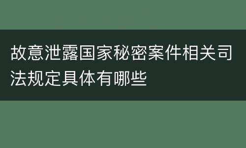 故意泄露国家秘密案件相关司法规定具体有哪些