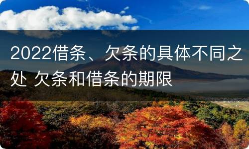 2022借条、欠条的具体不同之处 欠条和借条的期限