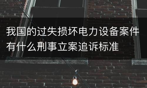 我国的过失损坏电力设备案件有什么刑事立案追诉标准