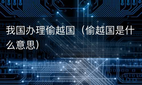 我国办理偷越国（偷越国是什么意思）