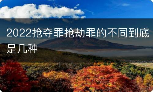 2022抢夺罪抢劫罪的不同到底是几种