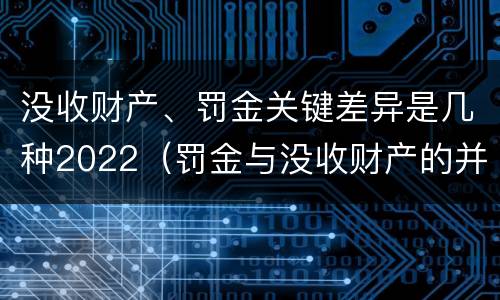 没收财产、罚金关键差异是几种2022（罚金与没收财产的并罚）