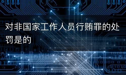 对非国家工作人员行贿罪的处罚是的
