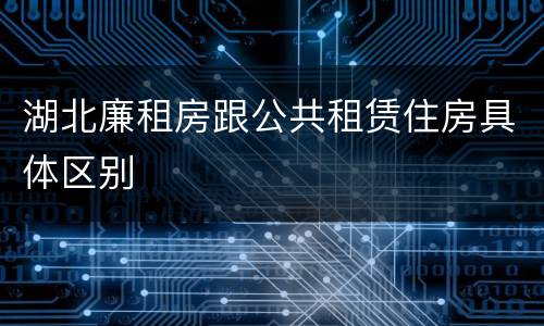湖北廉租房跟公共租赁住房具体区别